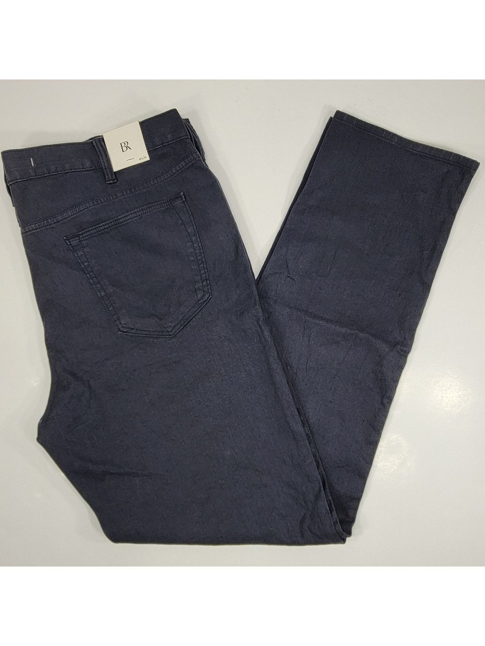 NEW Banana Republic Slim Fit Linen Cotton Traveler Pant Stetch Navy Blue 40x34